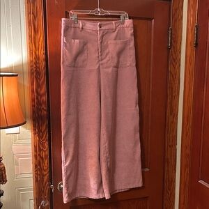 Pink Wide Leg Corduroy Pants
